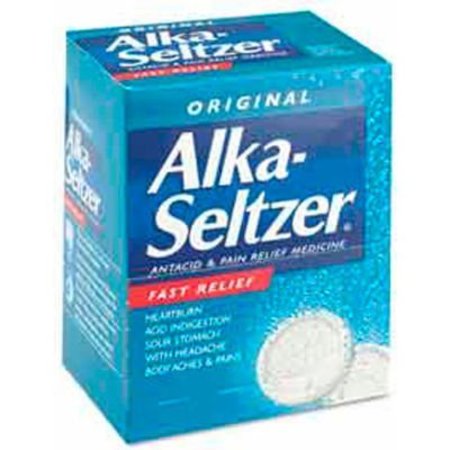 ACME UNITED Alka-Seltzer 80659297 Antacid and Pain Relief Medicine, 50 Two-Packs/Box 80659297